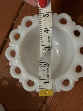 Lace-Edge Milk Glass Serving Bowls - White, Set of 2